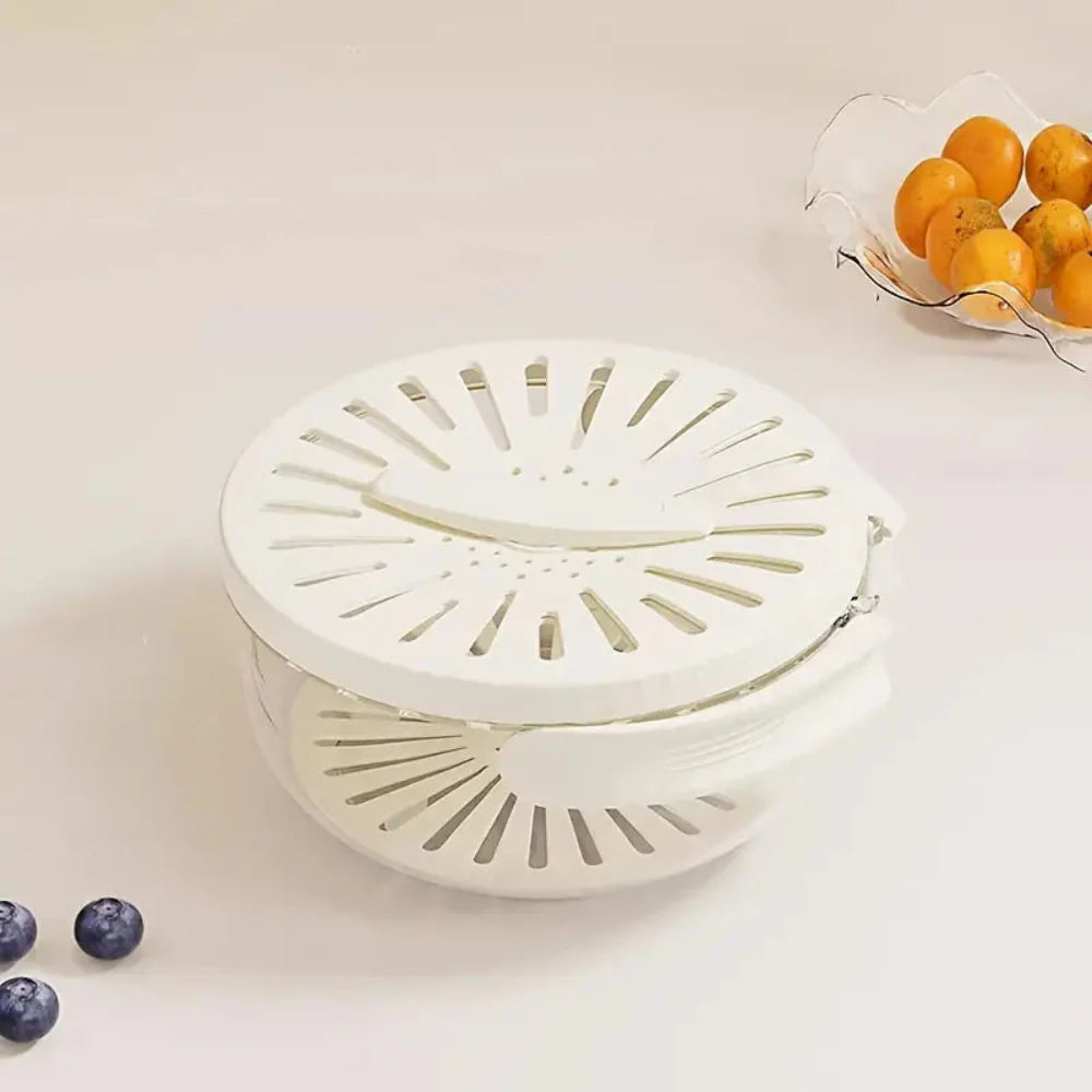 Multi-Functional Fruit and Vegetable Washing Bowl with Lid - 3-in-1 Design for Efficient Washing, Draining, and Storage 6