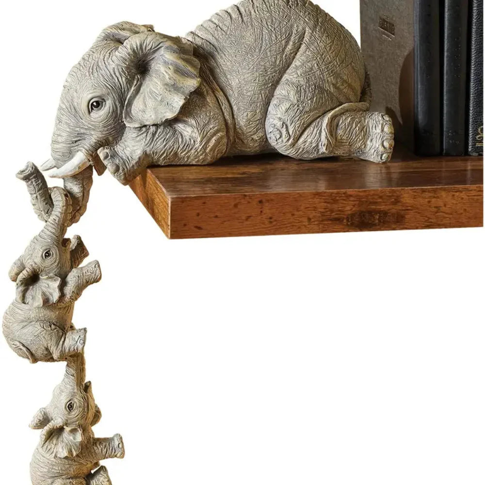 Decorative Elephant Sculptures Set - Matte Resin Figurines for Home Decor 8