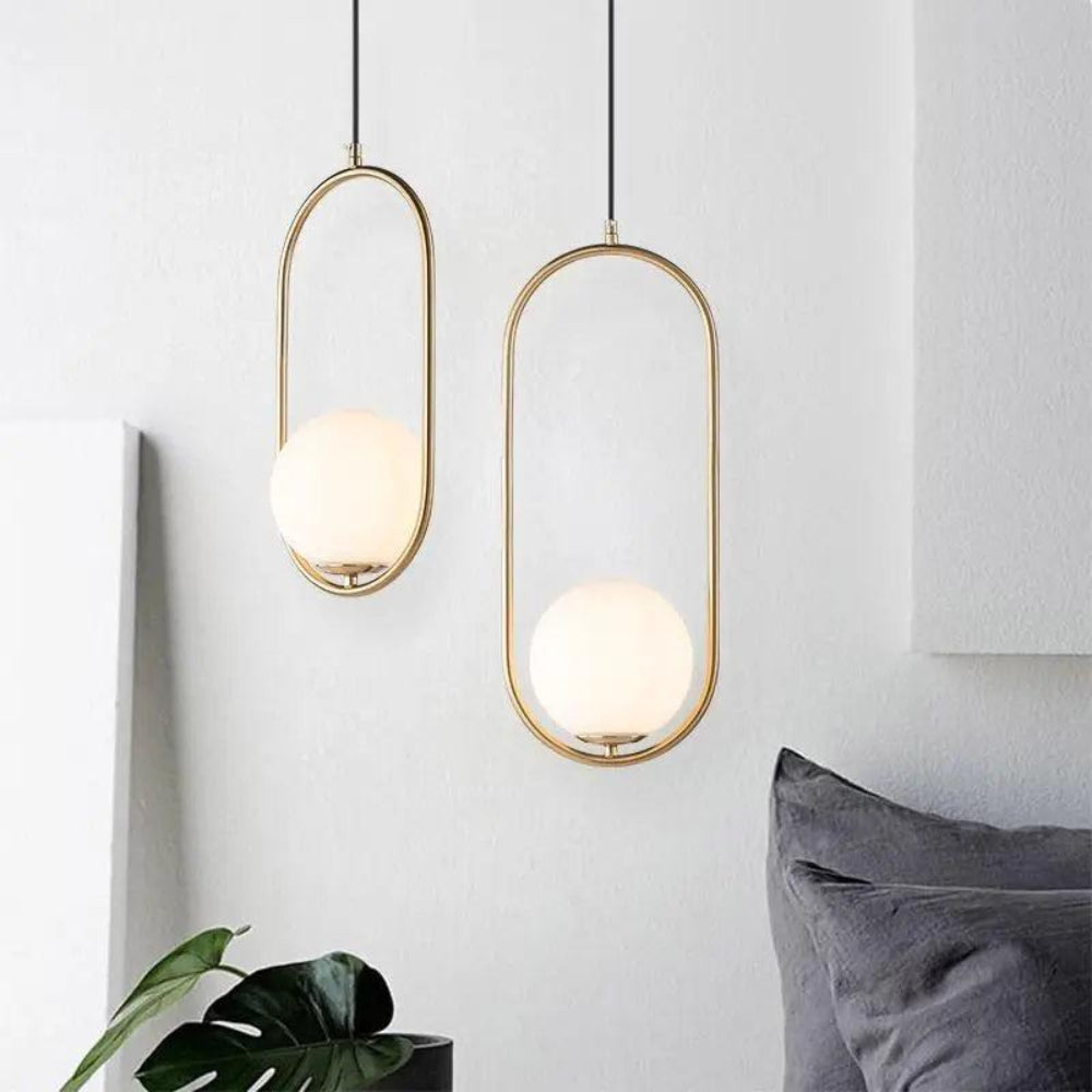 Nordic Pendant Light with Adjustable Cable and E27 Bulb – Brushed Gold Finish 2