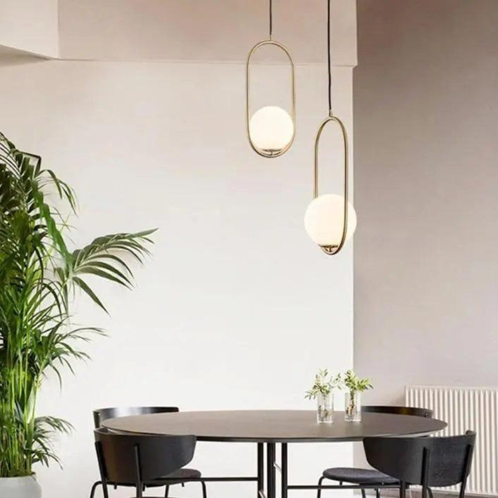 Nordic Pendant Light with Adjustable Cable and E27 Bulb – Brushed Gold Finish 3