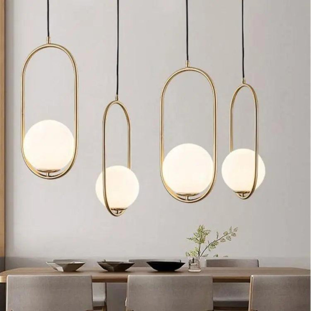 Nordic Pendant Light with Adjustable Cable and E27 Bulb – Brushed Gold Finish 4