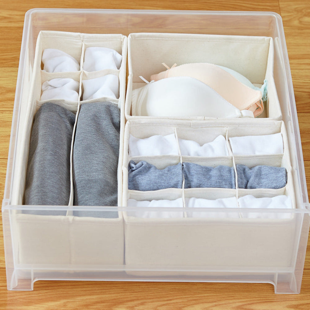 Foldable Clothing Storage Box with Compartments – Space-Saving Organizer for Clothes, Towels, and Accessories 2