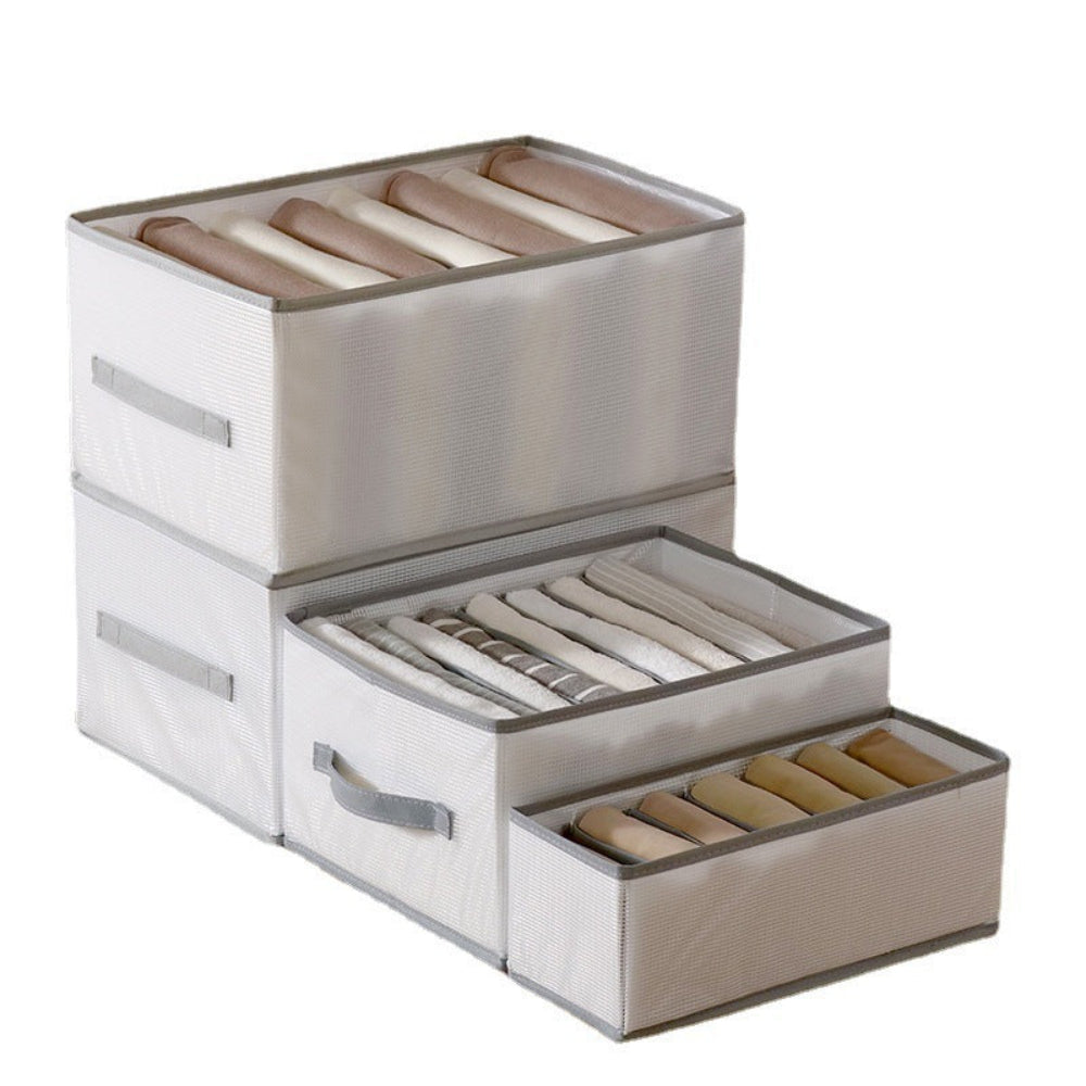 Foldable Clothing Storage Box with Compartments – Space-Saving Organizer for Clothes, Towels, and Accessories 4