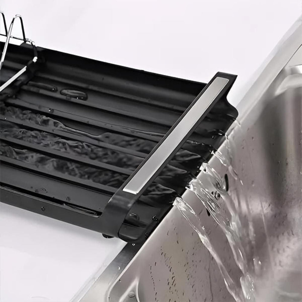 Adjustable Dish Drying Rack with Drainage Tray – Space-Saving Stainless Steel Design 5