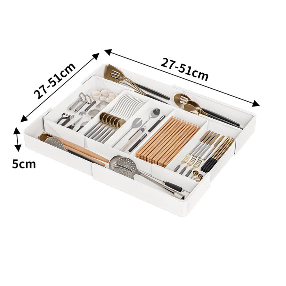 Expandable Kitchen Drawer Organizer with Adjustable Dividers – Durable Plastic Cutlery Tray for Office and Bathroom Storage 5
