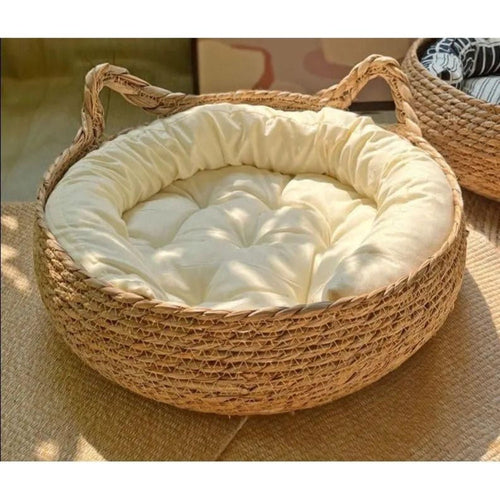Ultra-Soft Cat Bed with Raised Edges for Cozy Comfort – Machine Washable Plush Donut Bed 1