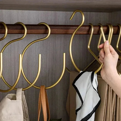 Space-Saving S-Shaped Hangers Set - Durable Metal Clothes Organizers for Pants, Scarves, and Towels 1