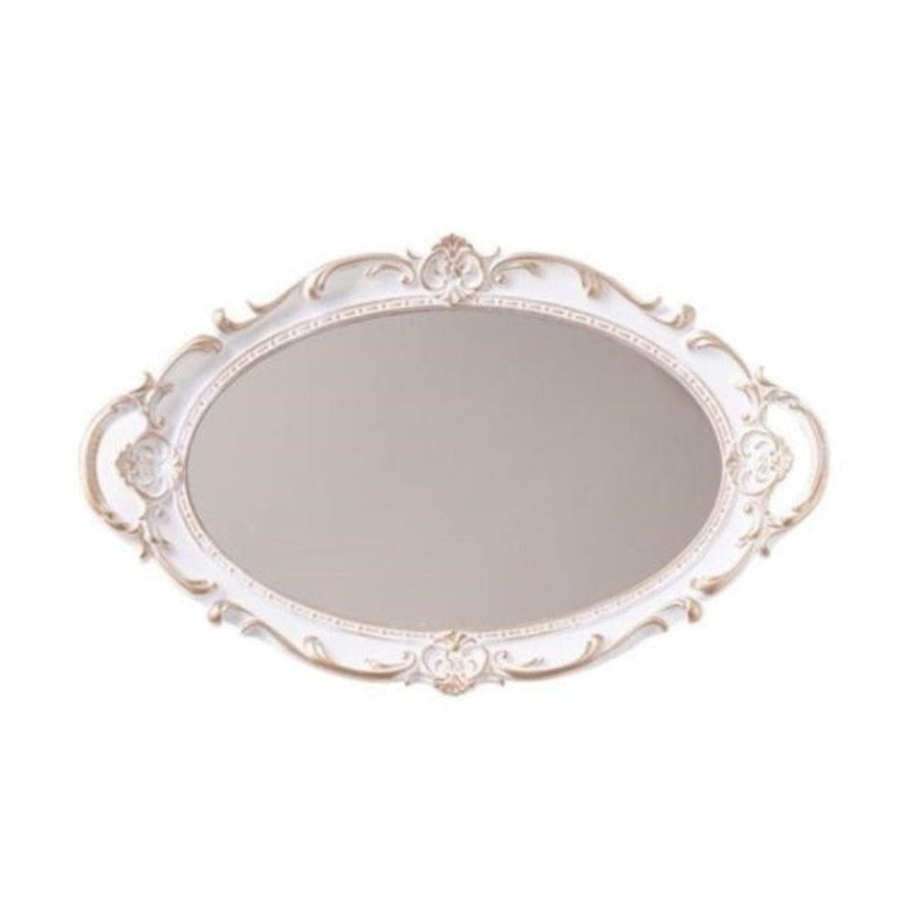 Vintage Decorative Tray with Ornate Frame – Mirrored Accent for Jewelry and Home Decor 5