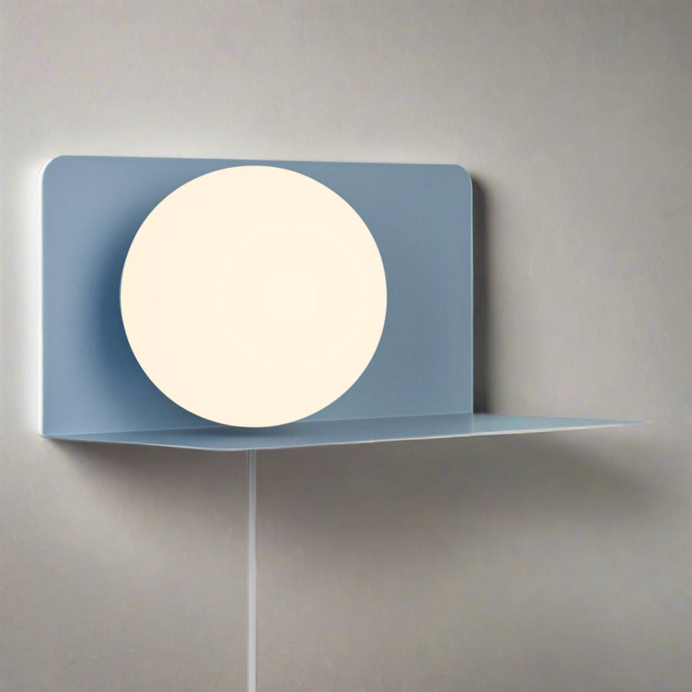 Minimalist Wall Shelf Light with Opal Glass Shade – Functional Design for Modern Spaces 14