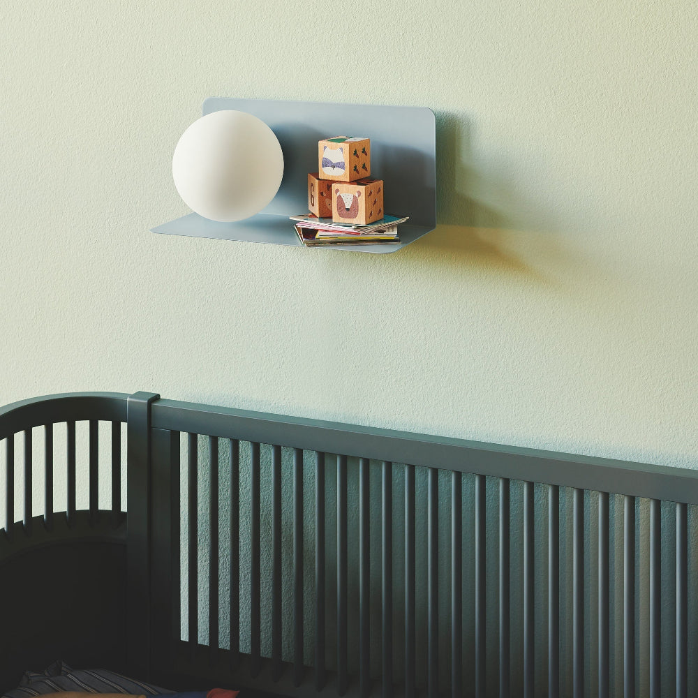 Minimalist Wall Shelf Light with Opal Glass Shade – Functional Design for Modern Spaces 17