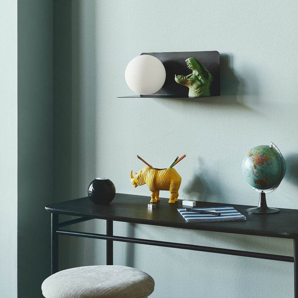 Minimalist Wall Shelf Light with Opal Glass Shade – Functional Design for Modern Spaces 3