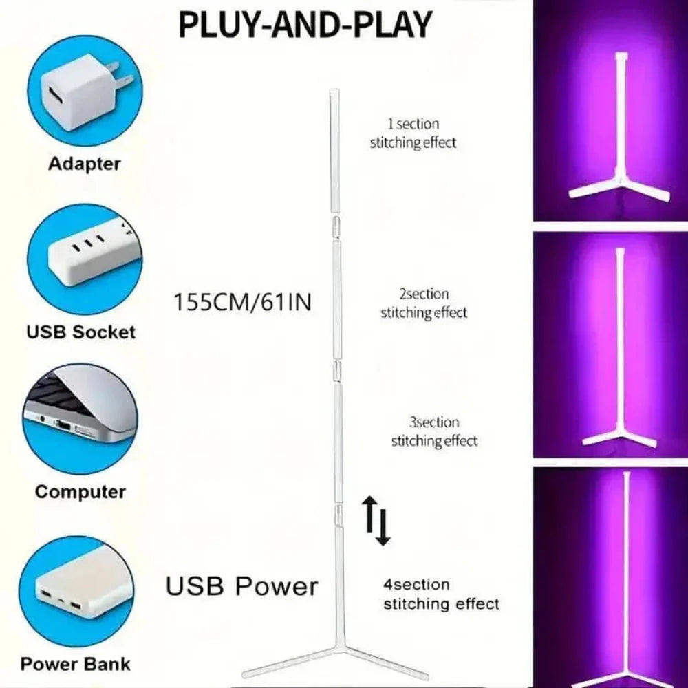 RGB Floor Lamp with Dynamic Color Modes – Modern LED Lighting for Home and Gaming 8