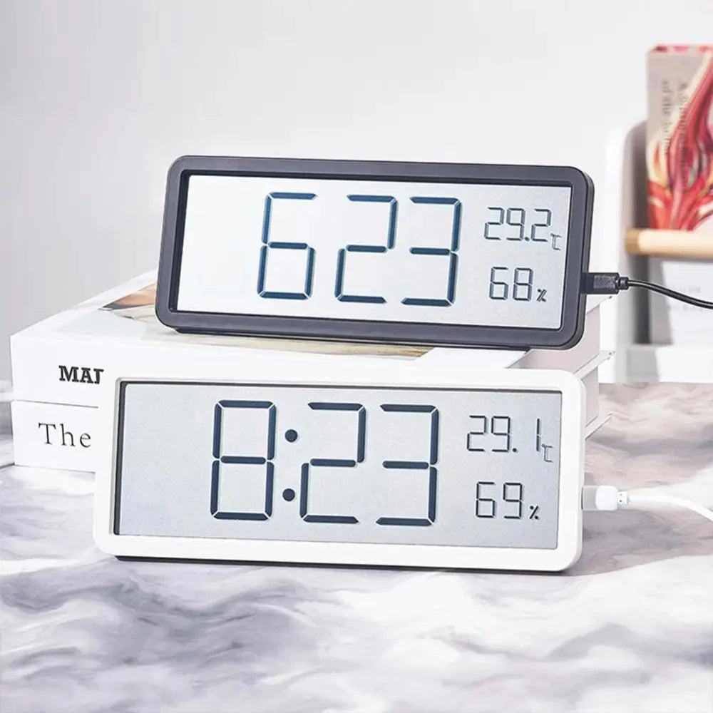 Digital LED Wall Clock with Temperature and Humidity Display – Modern Home Decor 3