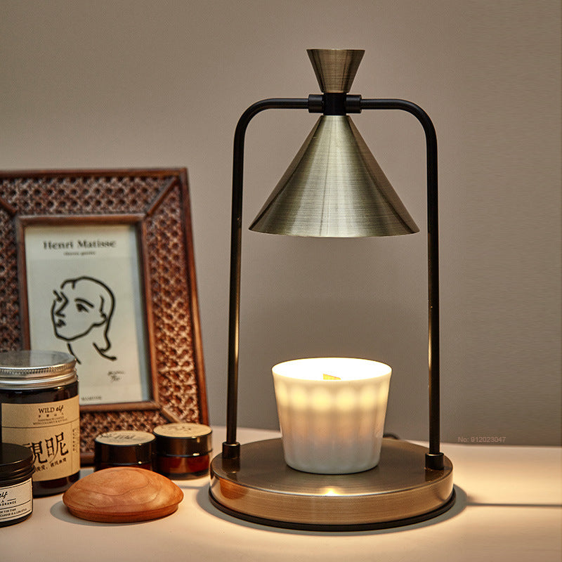 Flameless Candle Warmer Lamp with Dimmable Brightness – Elegant Metal Design for Aromatherapy 4