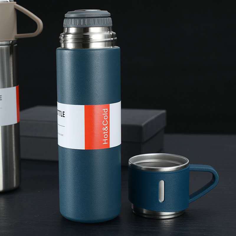 Thermowise - Isolierte Thermosflasche aus Edelstahl mit Becher