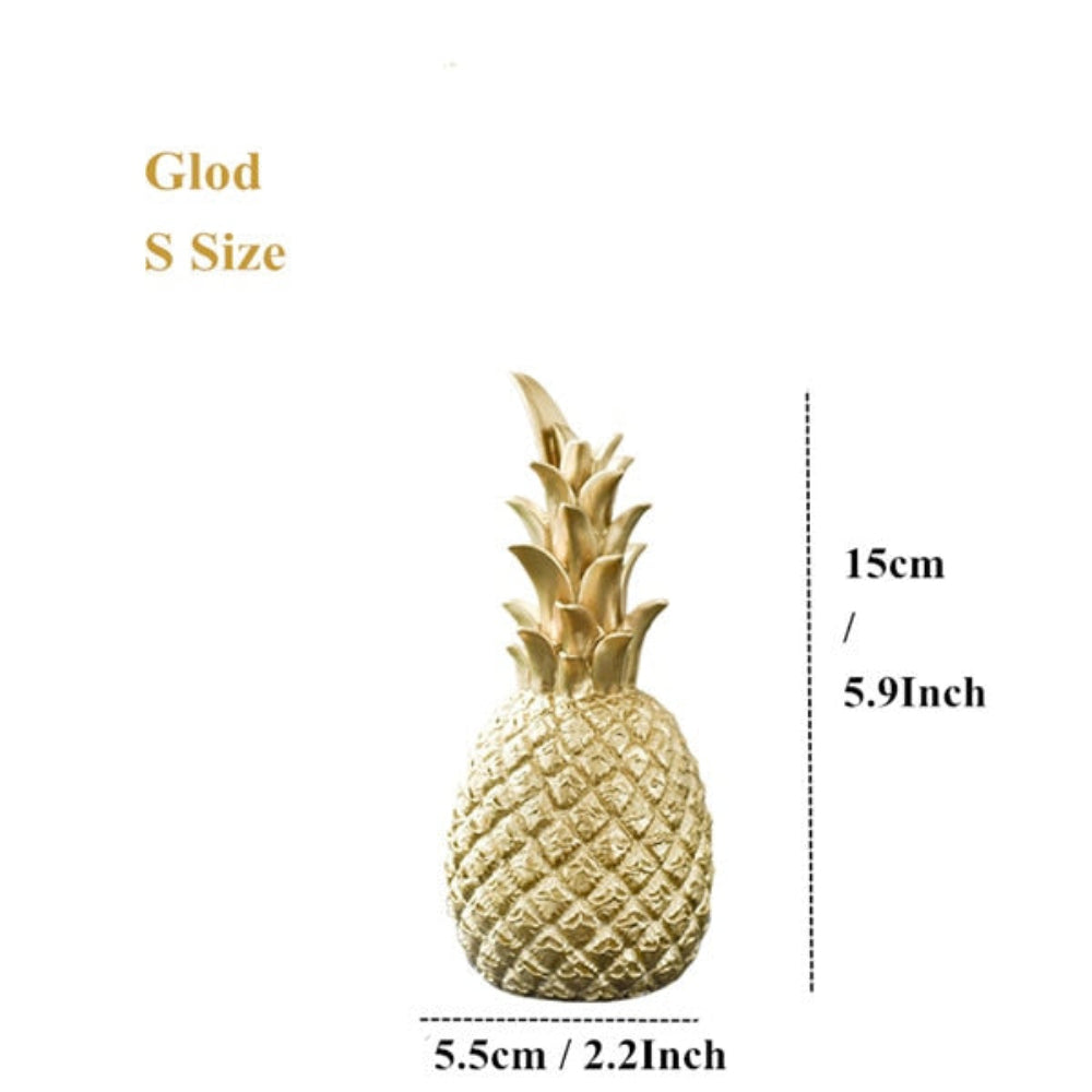 Decorative Pineapple Figurine – Glossy Ceramic Accent with Gold Accents for Home Decor 8