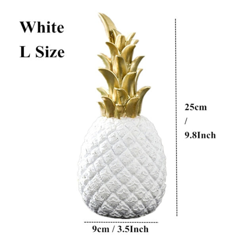 Decorative Pineapple Figurine – Glossy Ceramic Accent with Gold Accents for Home Decor 9