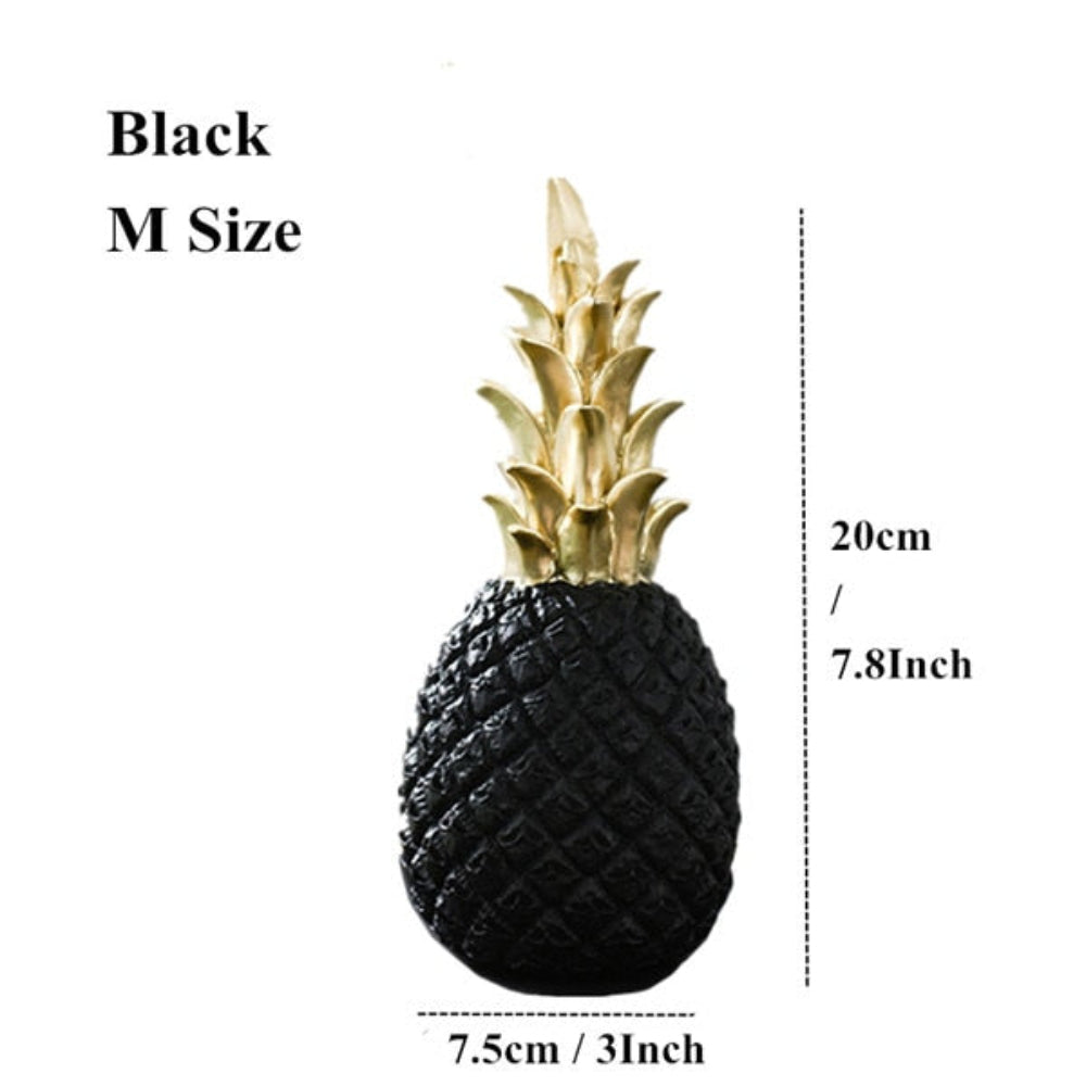 Decorative Pineapple Figurine – Glossy Ceramic Accent with Gold Accents for Home Decor 14