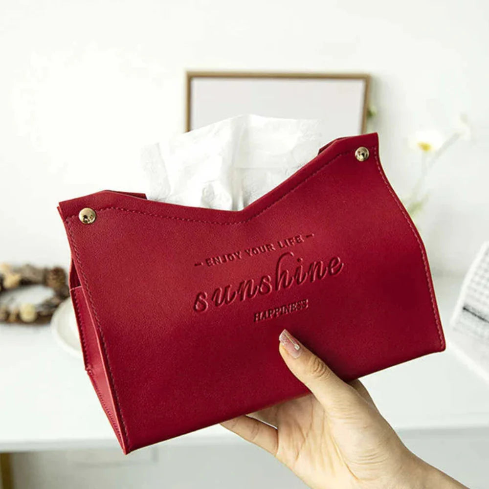 Designer Tissue Holder in Faux Leather – Stylish and Functional Tissue Box for Home or Office 2