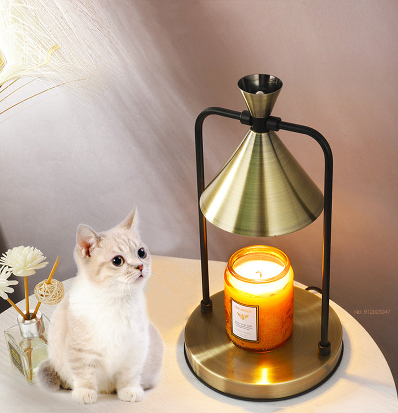 Flameless Candle Warmer Lamp with Dimmable Brightness – Elegant Metal Design for Aromatherapy 5