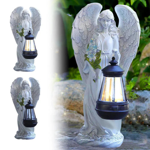 Solar Angel Garden Light - Weatherproof Resin Sculpture with Automatic Dusk-to-Dawn Illumination 1