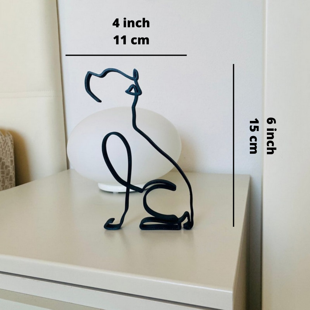 Modern Iron Dog and Cat Sculptures – Minimalist Metal Art for Home and Office Decor 14