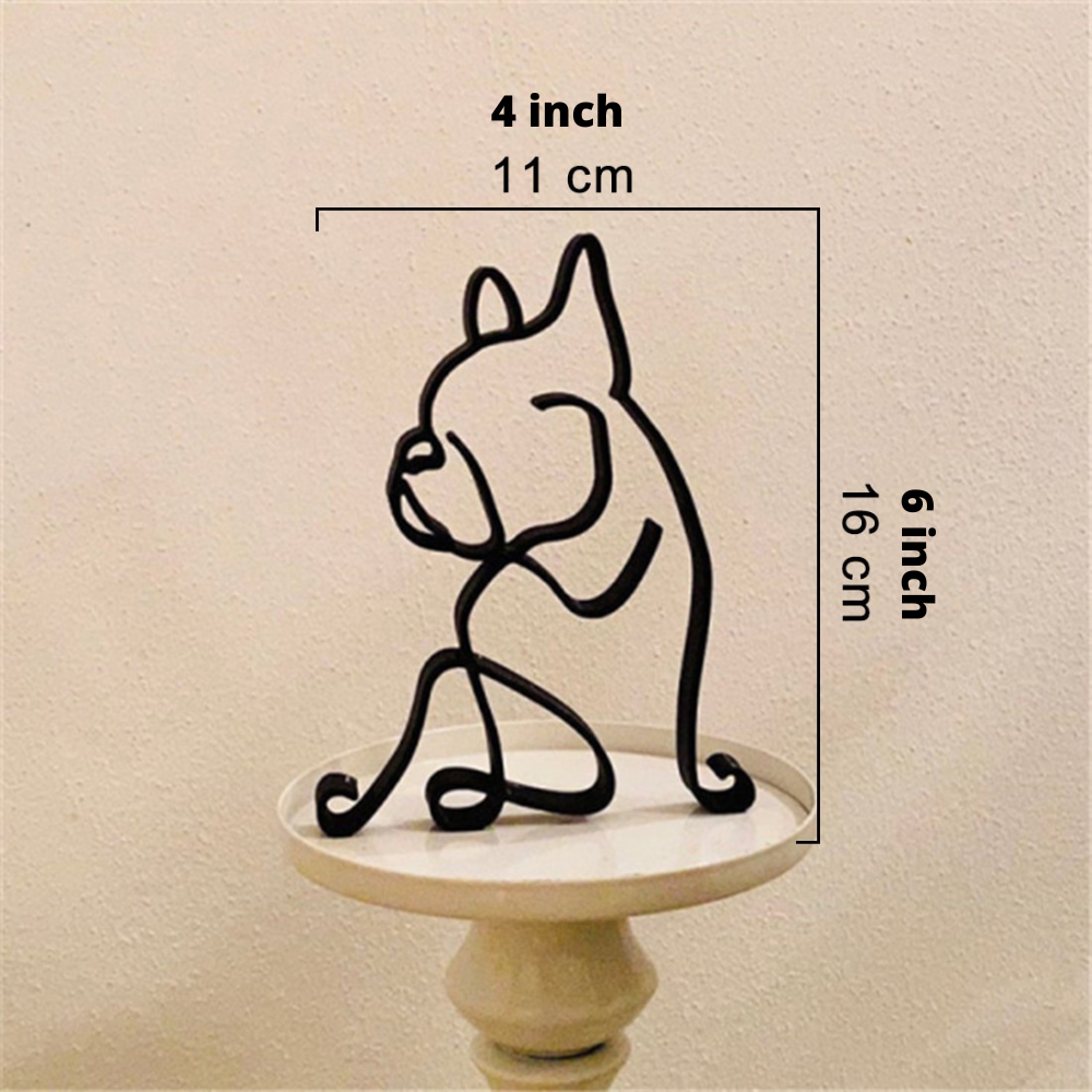 Modern Iron Dog and Cat Sculptures – Minimalist Metal Art for Home and Office Decor 7