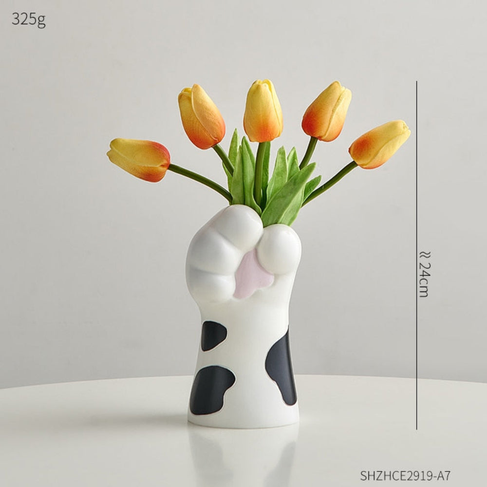 Modern Artistic Resin Claw Vase – Unique Home Decor for Fresh and Dried Flowers 8