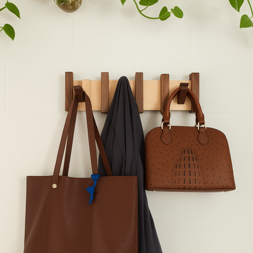 Wooden Coat Rack Inspired by Piano Keys – Elegant Wall Hooks for Stylish Storage 1
