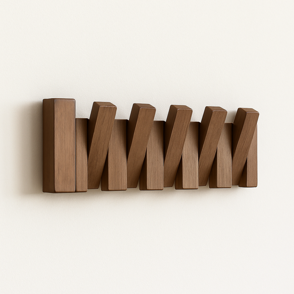 Wooden Coat Rack Inspired by Piano Keys – Elegant Wall Hooks for Stylish Storage 8