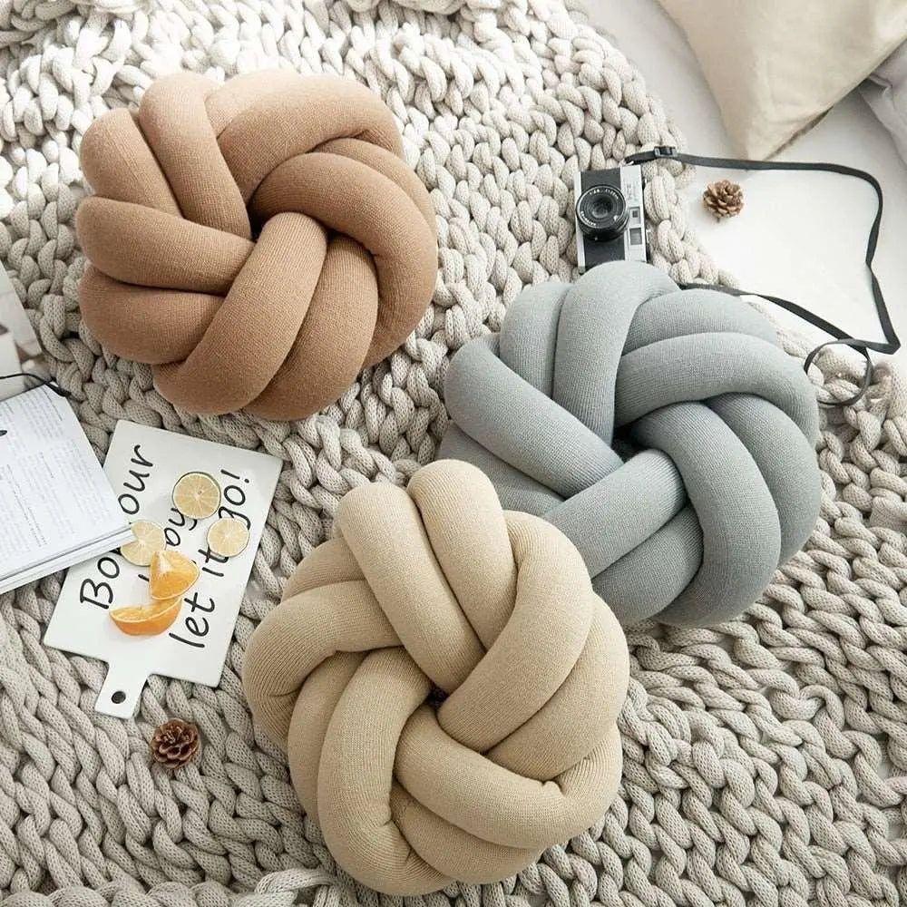 Plush Cotton Knot Pillow – Unique Decorative Cushion for Home Décor 12
