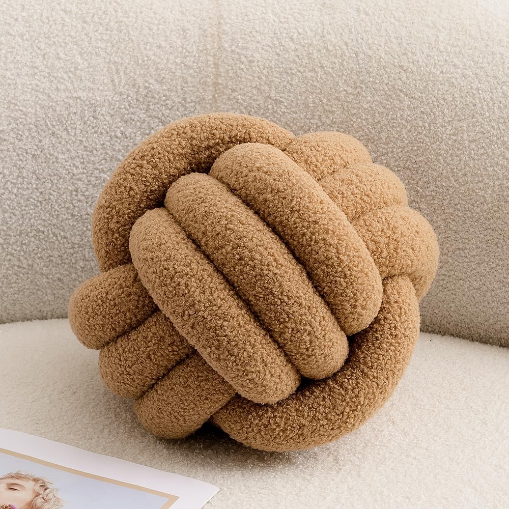 Decorative Knot Ball Pillow – Soft Plush Accent Cushion for Modern Home Decor 7