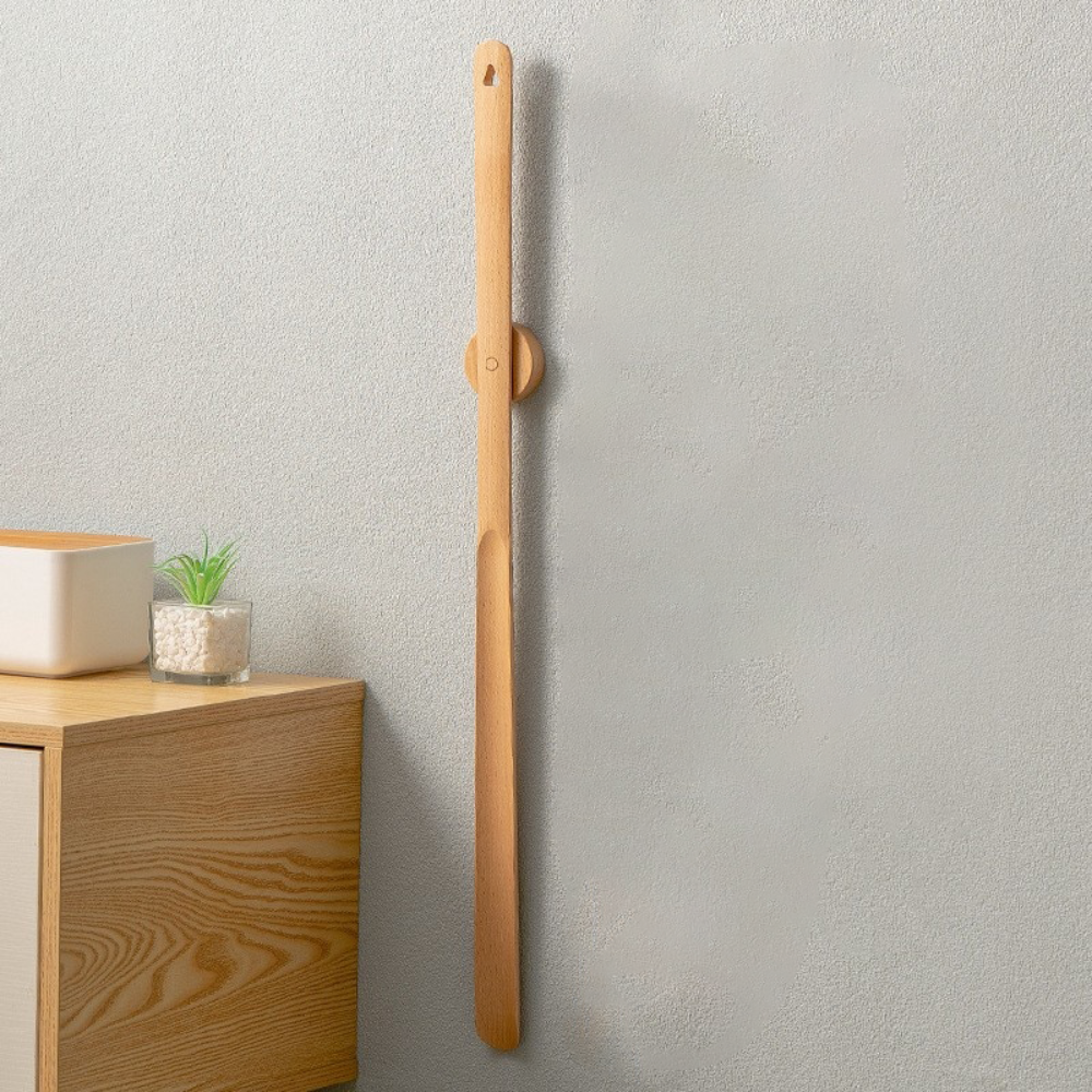 Long Handled Wooden Shoe Horn with Magnetic Tip – 50cm Beechwood Design for Easy Shoe Access 8
