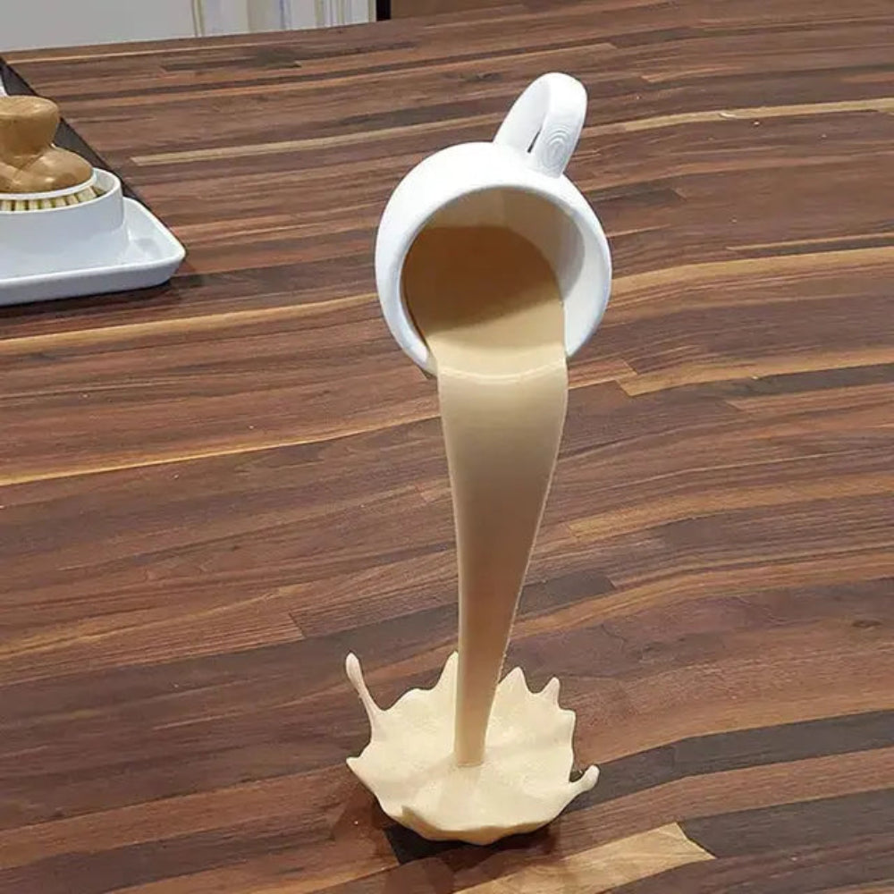 Floating Coffee Cup Sculpture – Unique Home Décor for Coffee Lovers 3