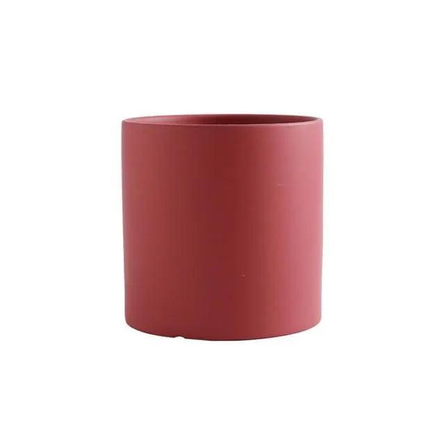 Minimalist Ceramic Plant Pot – Scandinavian Design with Drainage Hole and Saucer 22