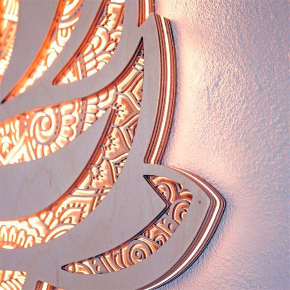 Elegant Lotus Wall Light with Ambient Glow – Sculptural Acrylic Design for Tranquil Spaces 5