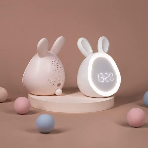 Cute Bunny LED Alarm Clock with Night Light – Soft Silicone Design for Kids' Rooms 1