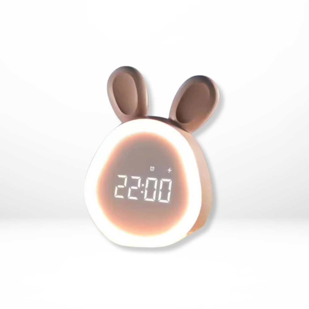 Cute Bunny LED Alarm Clock with Night Light – Soft Silicone Design for Kids' Rooms 3
