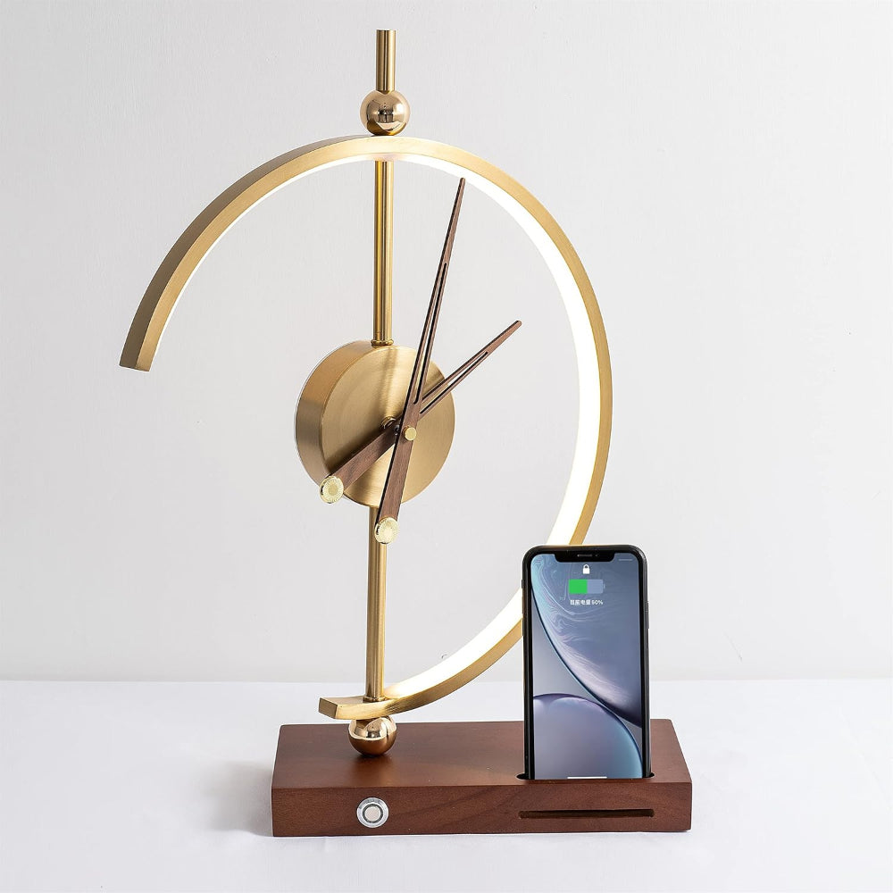 Elegant LED Desk Lamp with Wireless Charging and Digital Clock – Modern Touch Control Design 8