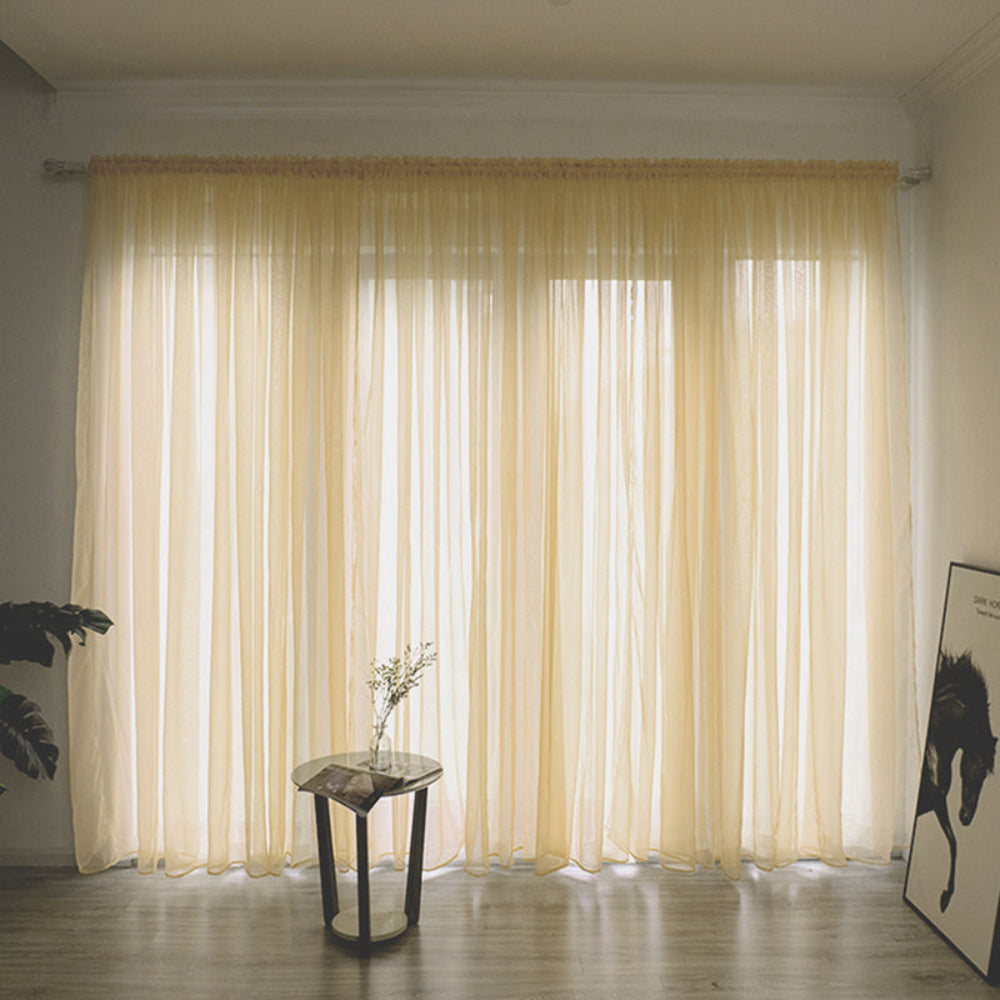 Sheer Voile Window Curtain for Soft Light Filtering – 200cm x 100cm Polyester Drapes 13