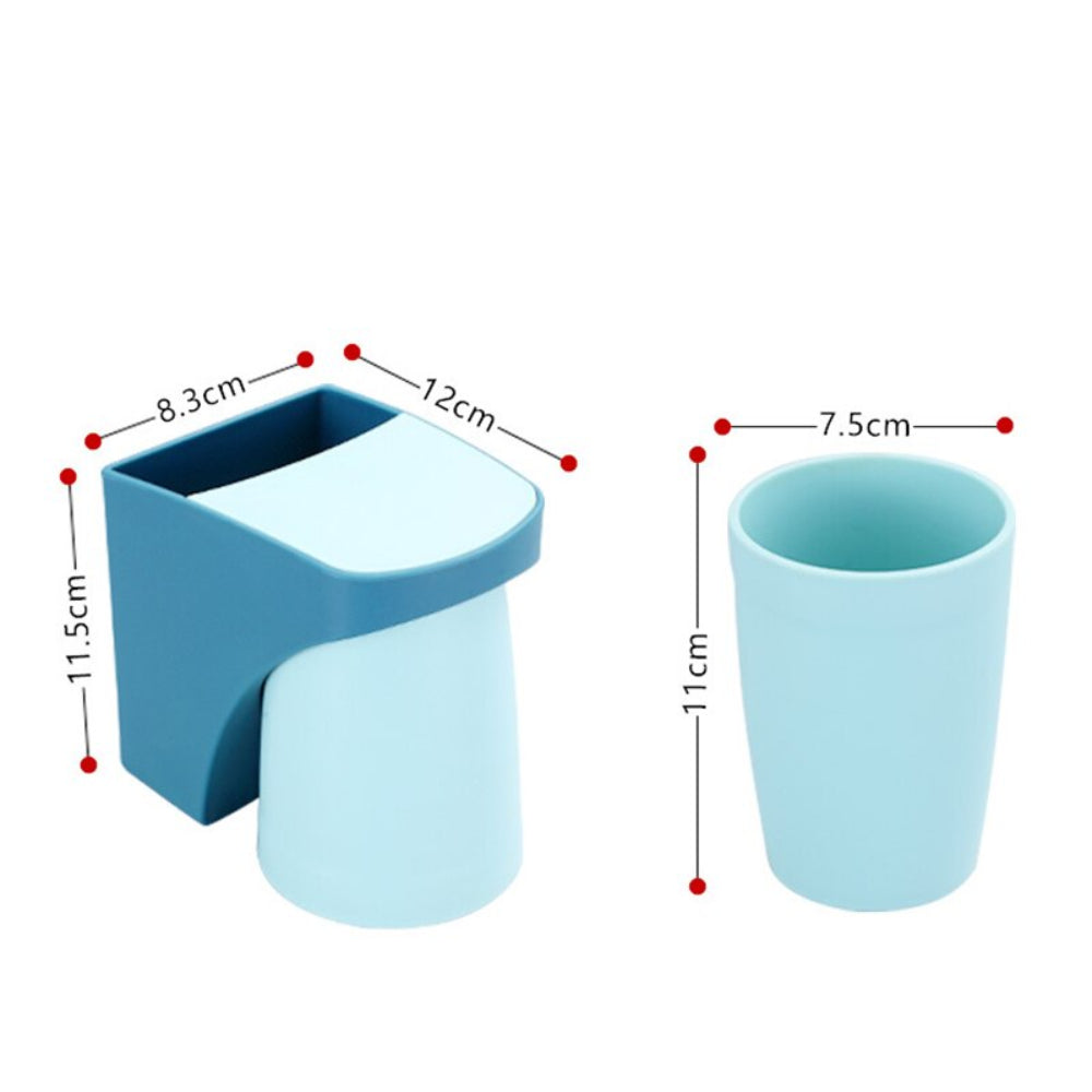 Magnetic Bathroom Cup and Toothbrush Holder – Waterproof ABS, Easy Installation, Space-Saving Design 7