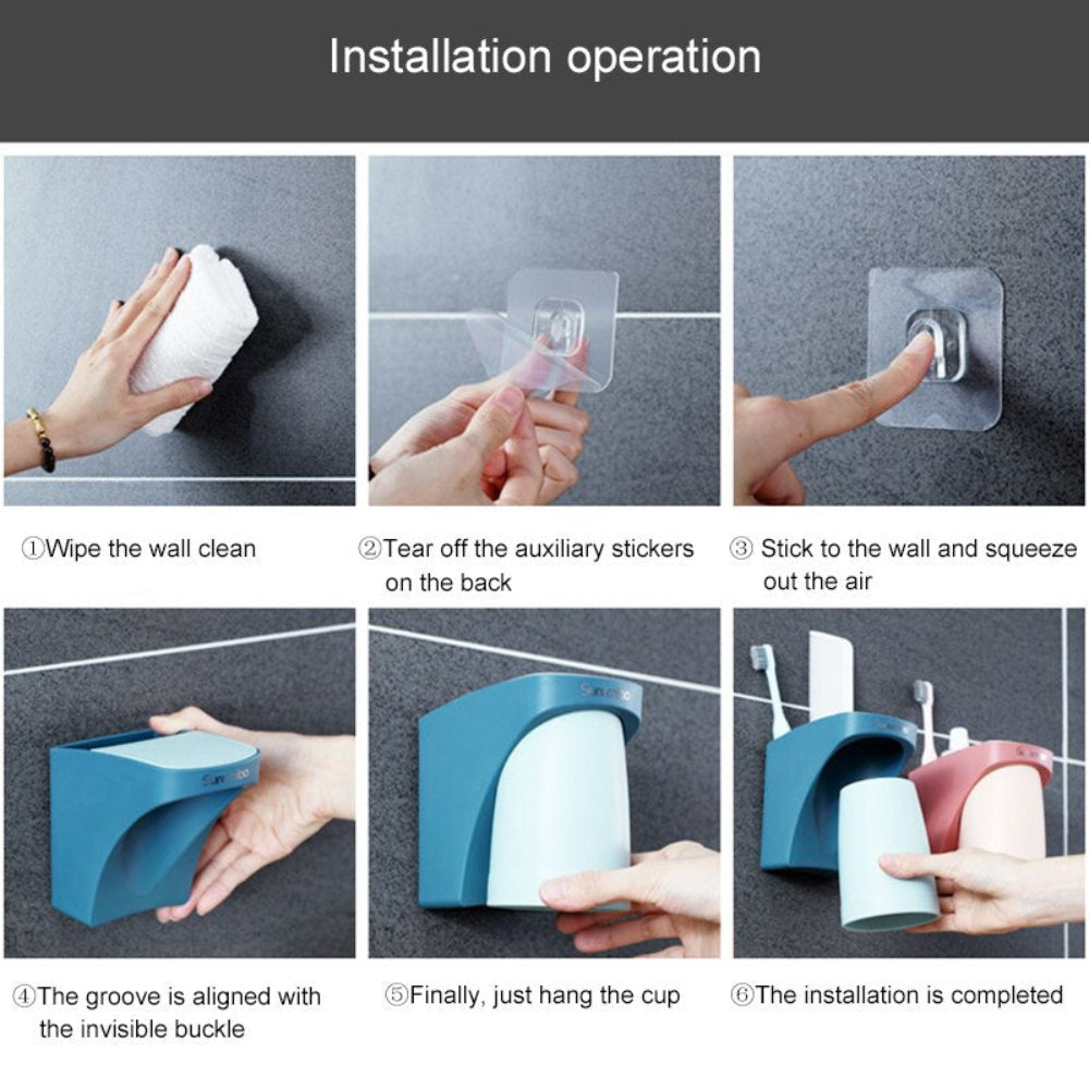 Magnetic Bathroom Cup and Toothbrush Holder – Waterproof ABS, Easy Installation, Space-Saving Design 8