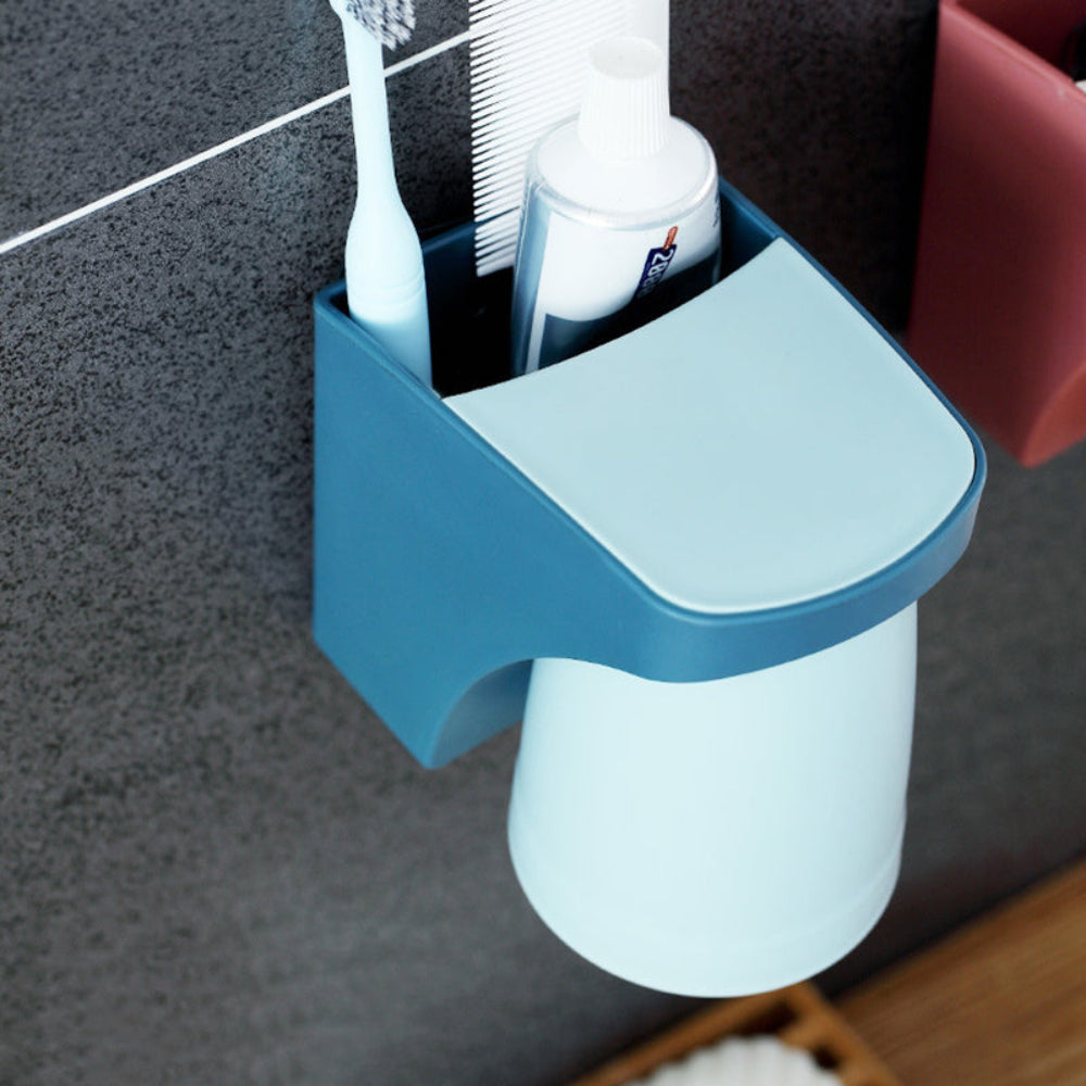 Magnetic Bathroom Cup and Toothbrush Holder – Waterproof ABS, Easy Installation, Space-Saving Design 9