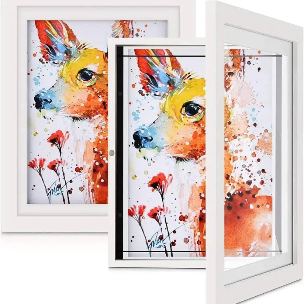 Magnetic Art Frame for Kids - Elegant Acrylic Display for Up to 150 Drawings, Vertical or Horizontal Wall Mount 5