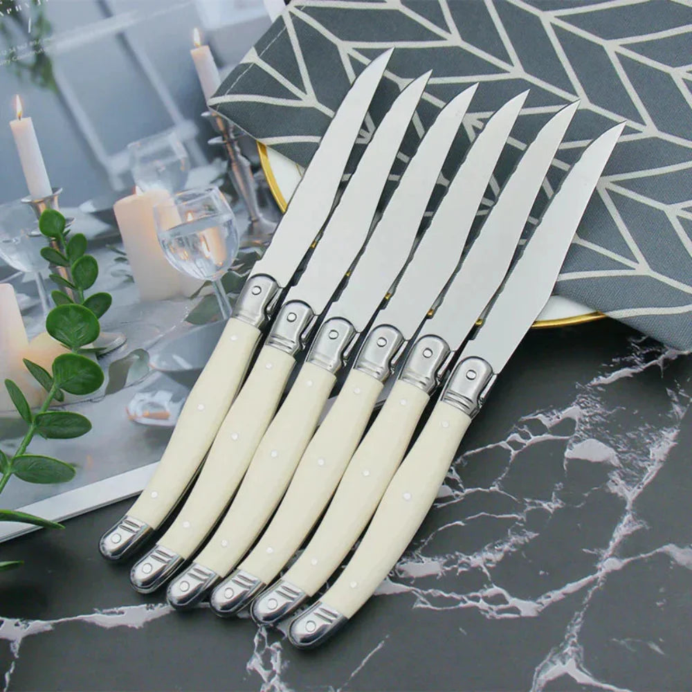 Timeless Laguiole Cutlery Set with Ivory Handles – 304 Stainless Steel, Elegant Dining Experience 14