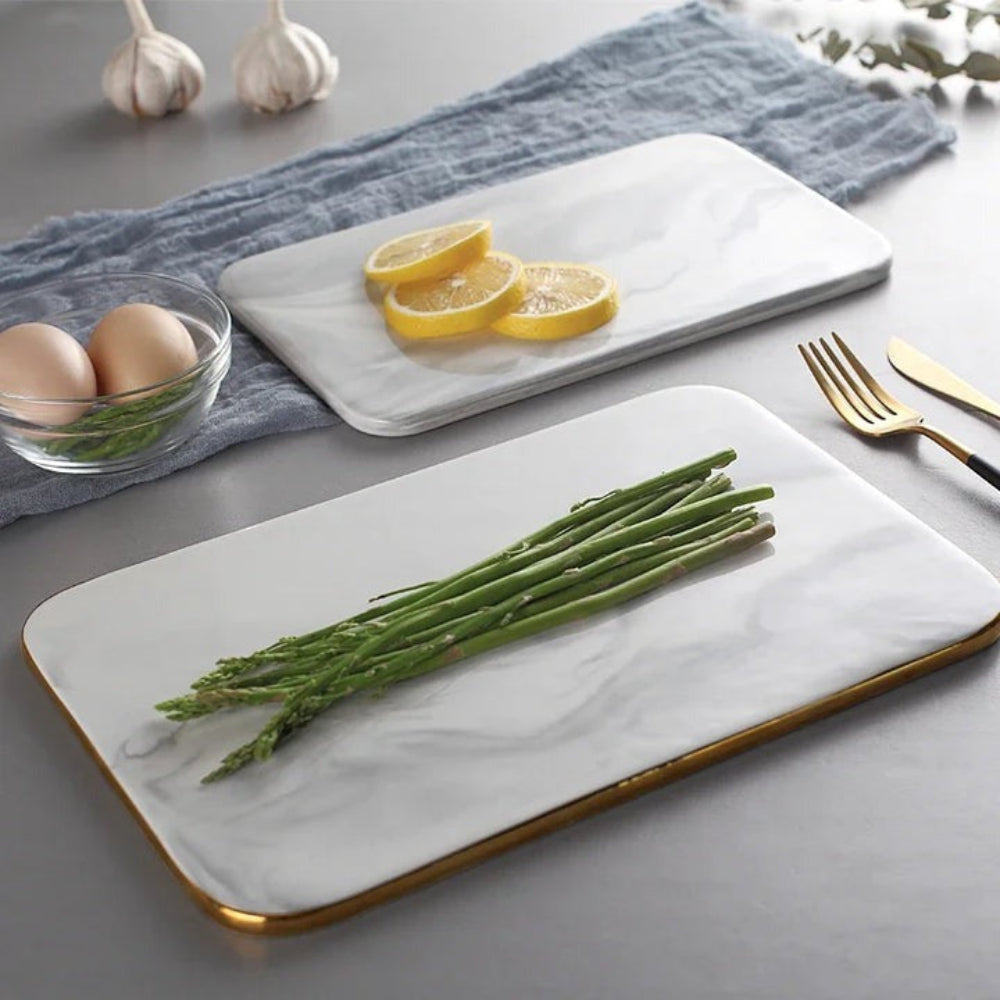Marble Cutting Board – Elegant Porcelain Serving Platter for Pastries and Cheese 5