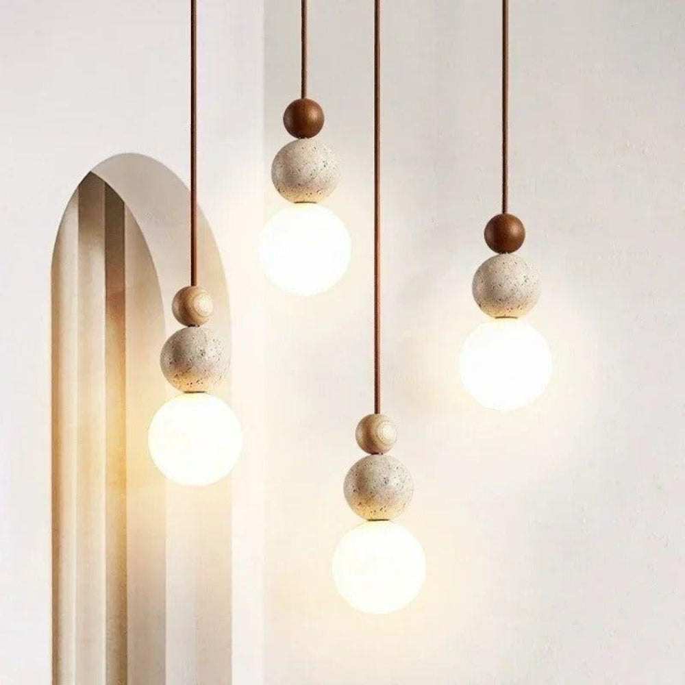 Natural Travertine Pendant Light – Sculptural Design for Modern Interiors 5