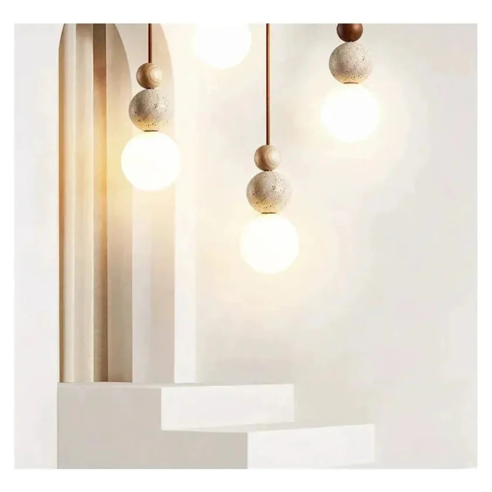 Natural Travertine Pendant Light – Sculptural Design for Modern Interiors 7