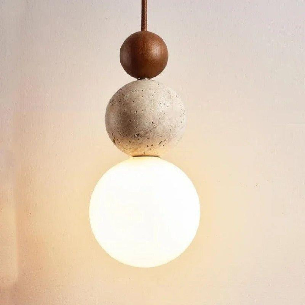 Natural Travertine Pendant Light – Sculptural Design for Modern Interiors 9