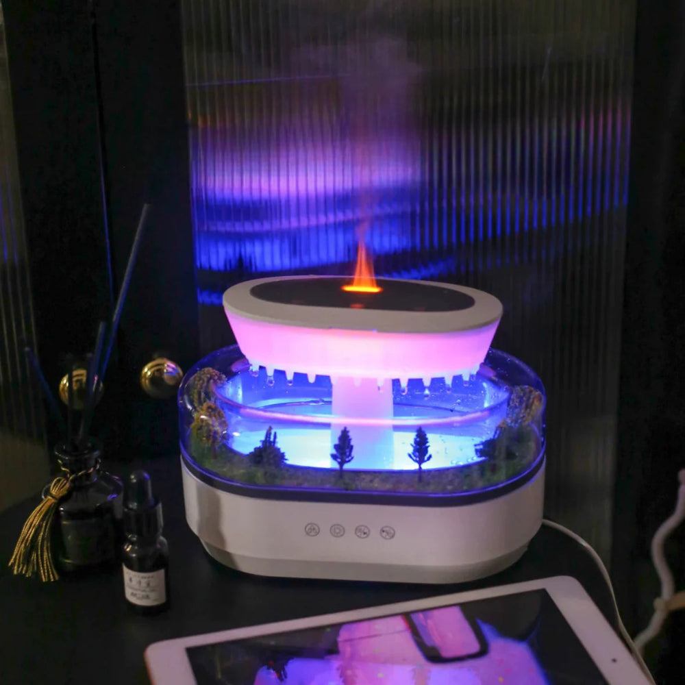 Stylish Rainfall Humidifier with Ambient Light – Ultrasonic Cool Mist for Relaxation 4
